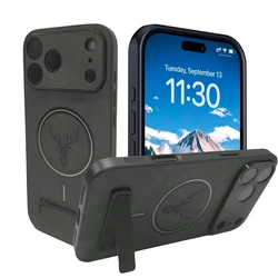 Magnetic Mobile Phone Case with Kickstand and Holder - iPhone 17 Pro Max (Gray)