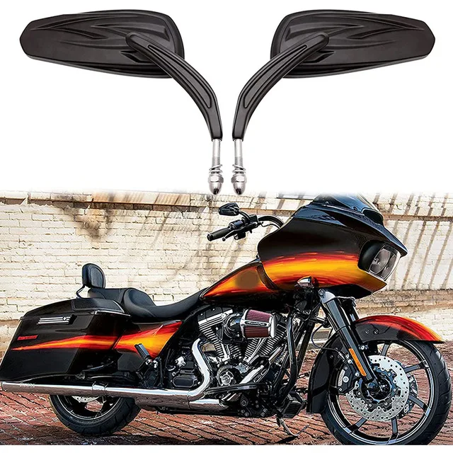 Motorrad Chrome Batwing Verkleidung Montieren Spiegel Rückspiegel W/ Blind  Spot Für Harley Touring Straße Electra Glide 1996-2013 - AliExpress