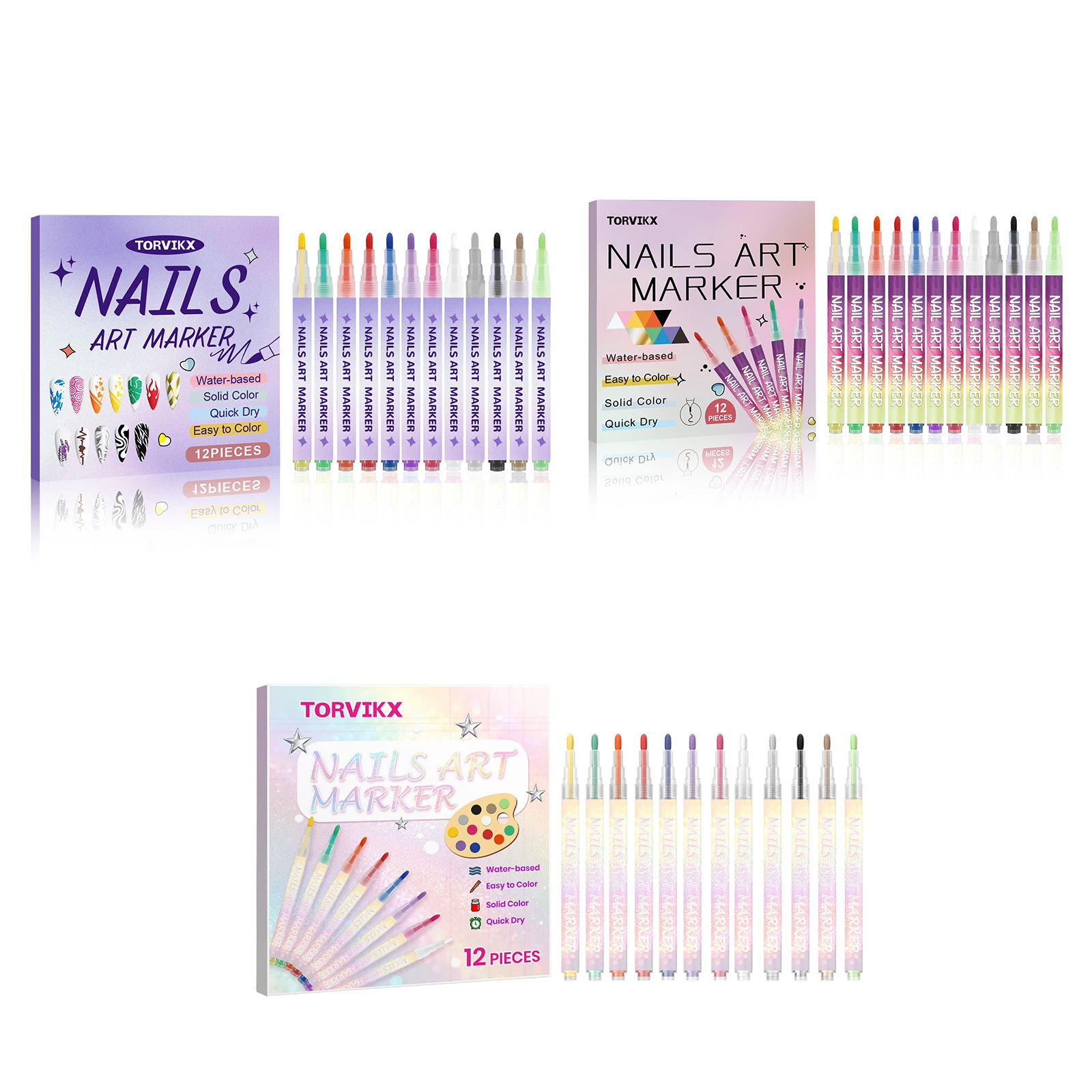 Nail Art Pen DIY Painting Fine Tip Long Lasting Color Smooth Drawing Water Based Waterproof Quick Dry Professional Beginner - 2