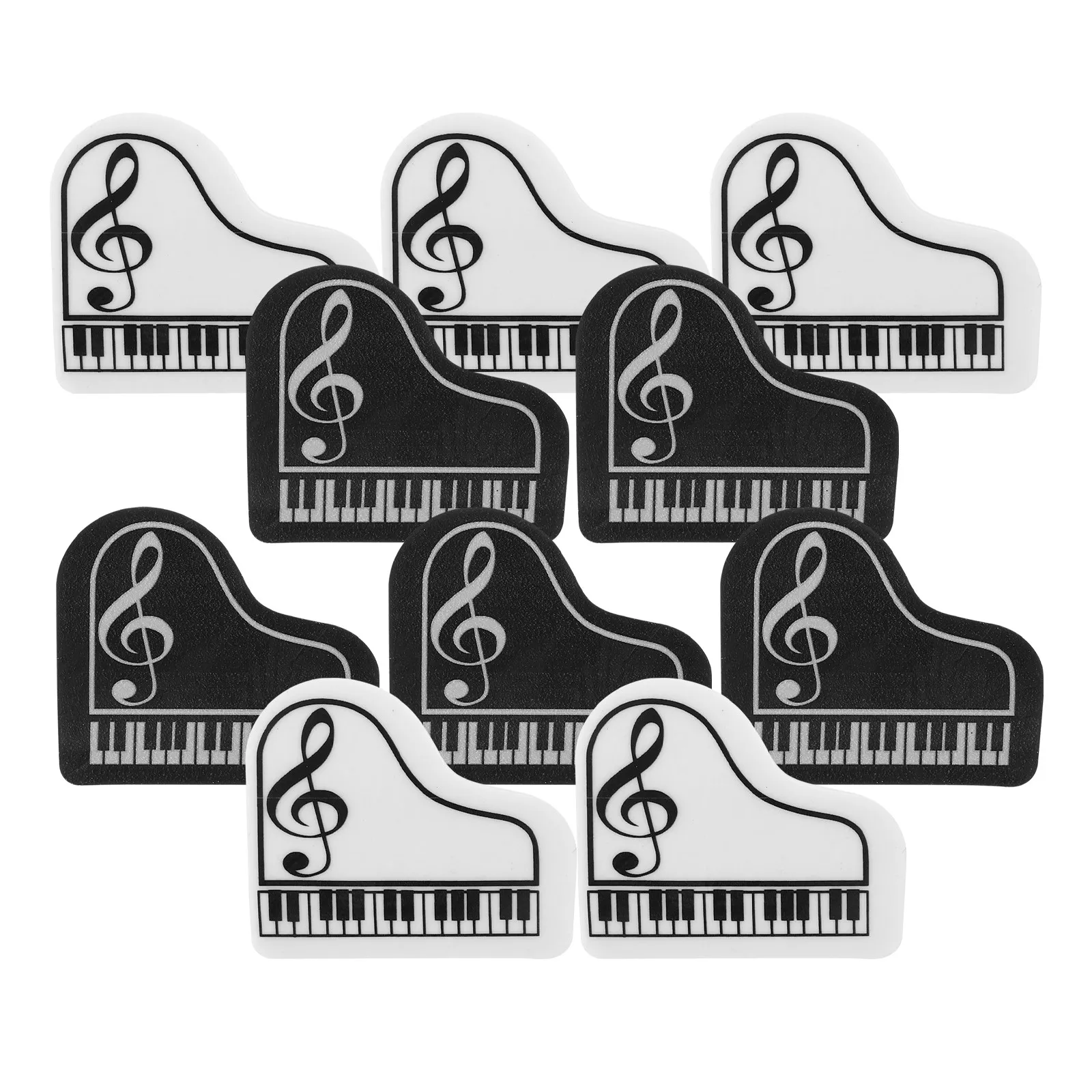 10Pcs 사랑스러운 피아노 지우개 어린이를위한 작은 경량 지우개 어린이 연필 자국 지우기 교실 책상 장식 공예