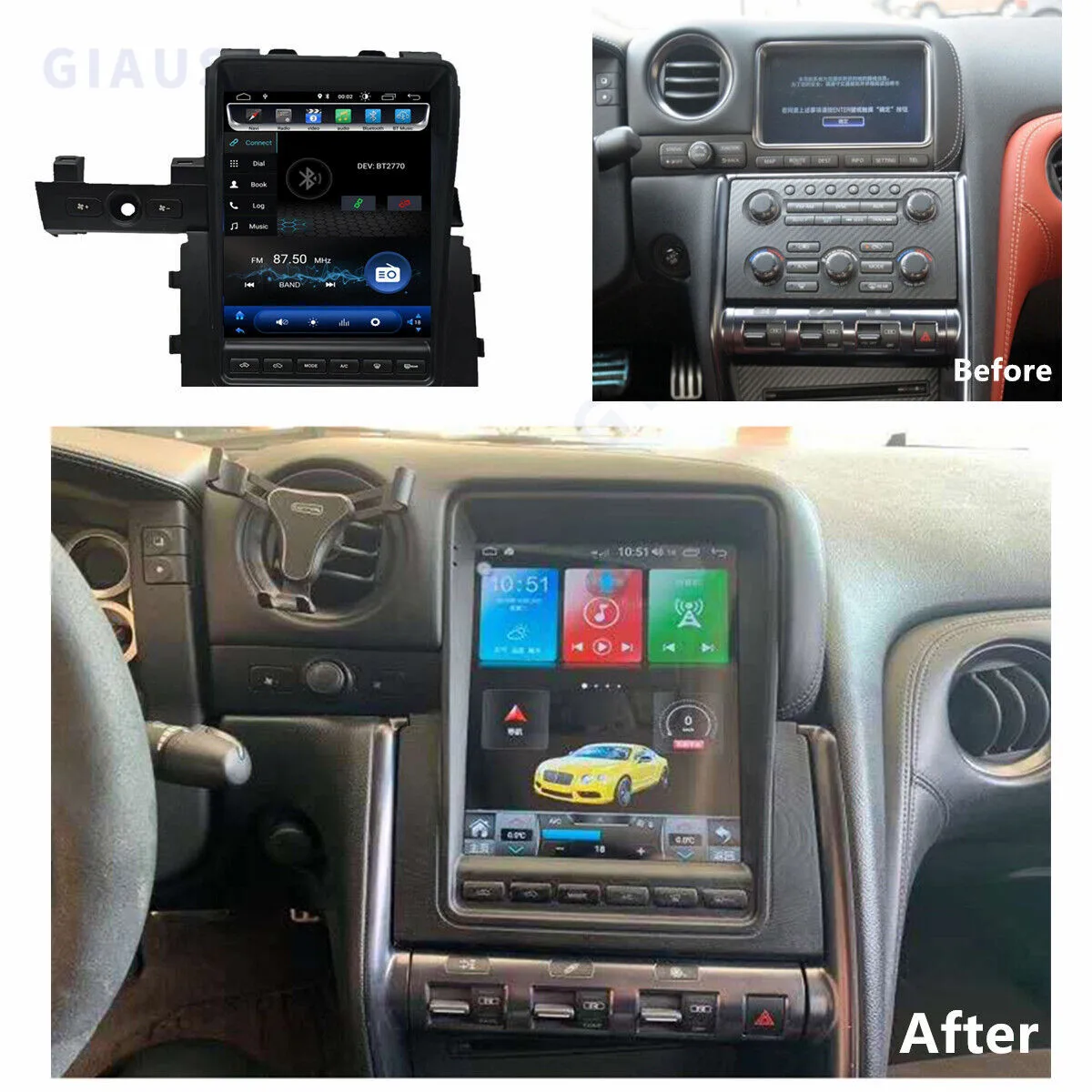 

Android 13 12.3“ For Nissan GT-R GTR R35 2008-2017 Car Radio Auto Navigation GPS Stereo Video Player DVD Multimedia Autoradio 4G