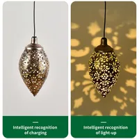 Outdoor Water Drop Shaped Solar Projection Light Waterproof Hollowed-out For Garden Patio Stair Fence Street Landscape Balcony O 5