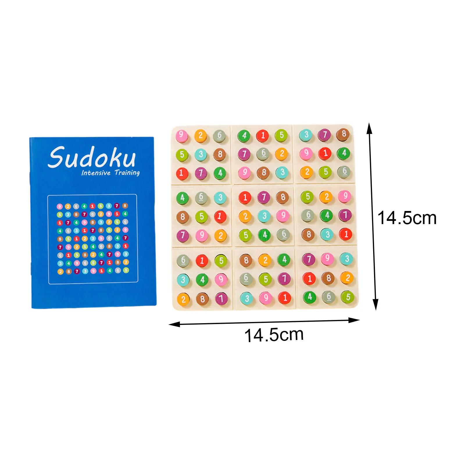 Wooden Sudoku Nine Grid Game Logic Thinking Training for Children Puzzle Board Social Skills Game Toy Chessboard with Questions