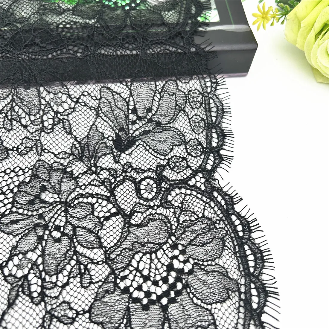 3y/Lot Width 8 1/2 inch 21.50cm Black Eyelash Underwear Lace Trim Lingerie Sewing Craft DIY Apparel Fabric Bra Lace Non-Elastic 2