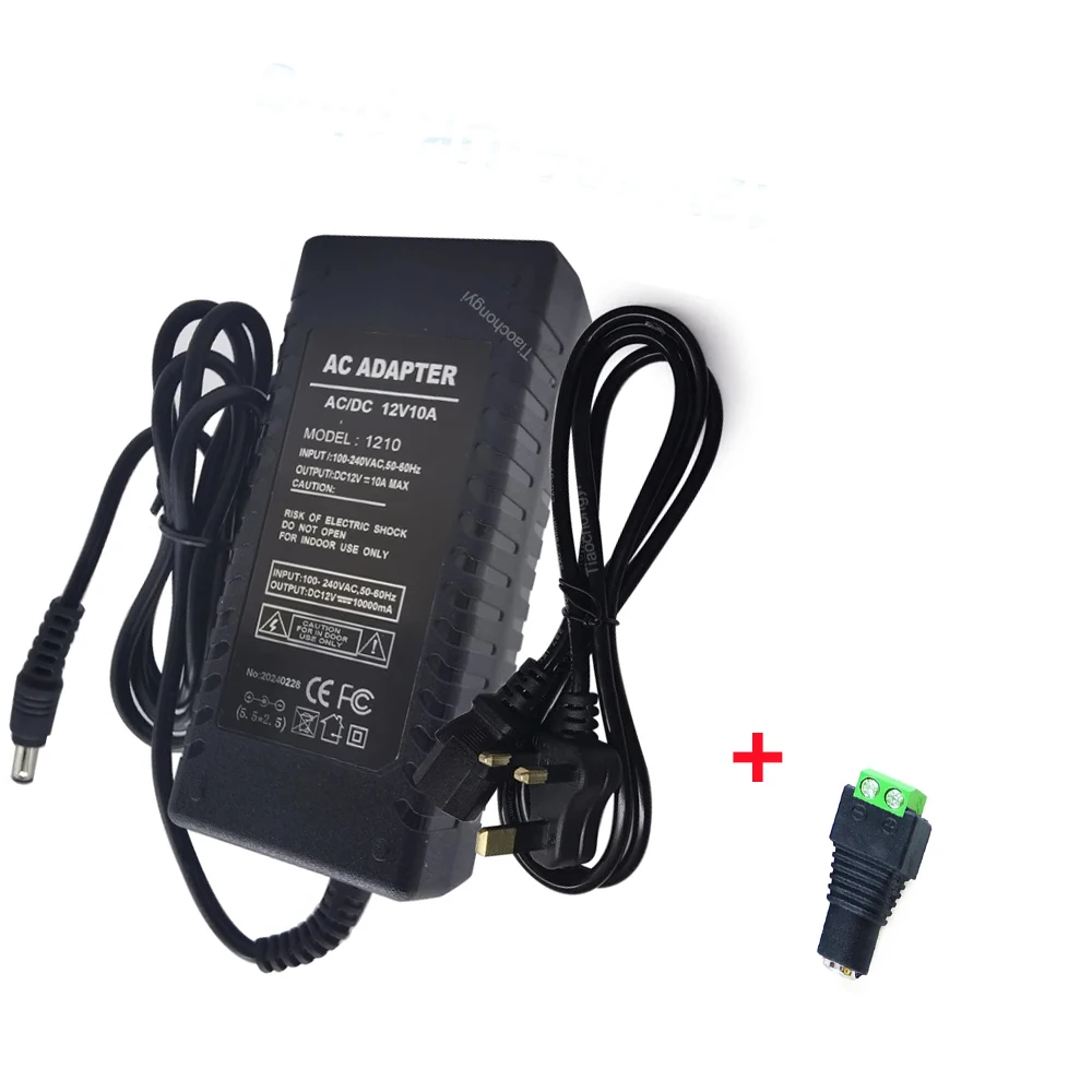 변압기 LED 스트립 조명, EU/US UK AU 전원 공급 장치 어댑터, 12V 10A, 10 amp, 120W DC