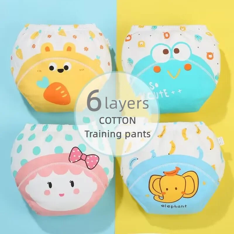 1 pc Reusable Baby Training Pants 6 Layers Infant Shorts Underwear Cloth  Diaper Nappies Baby Waterproof Potty Training Panties