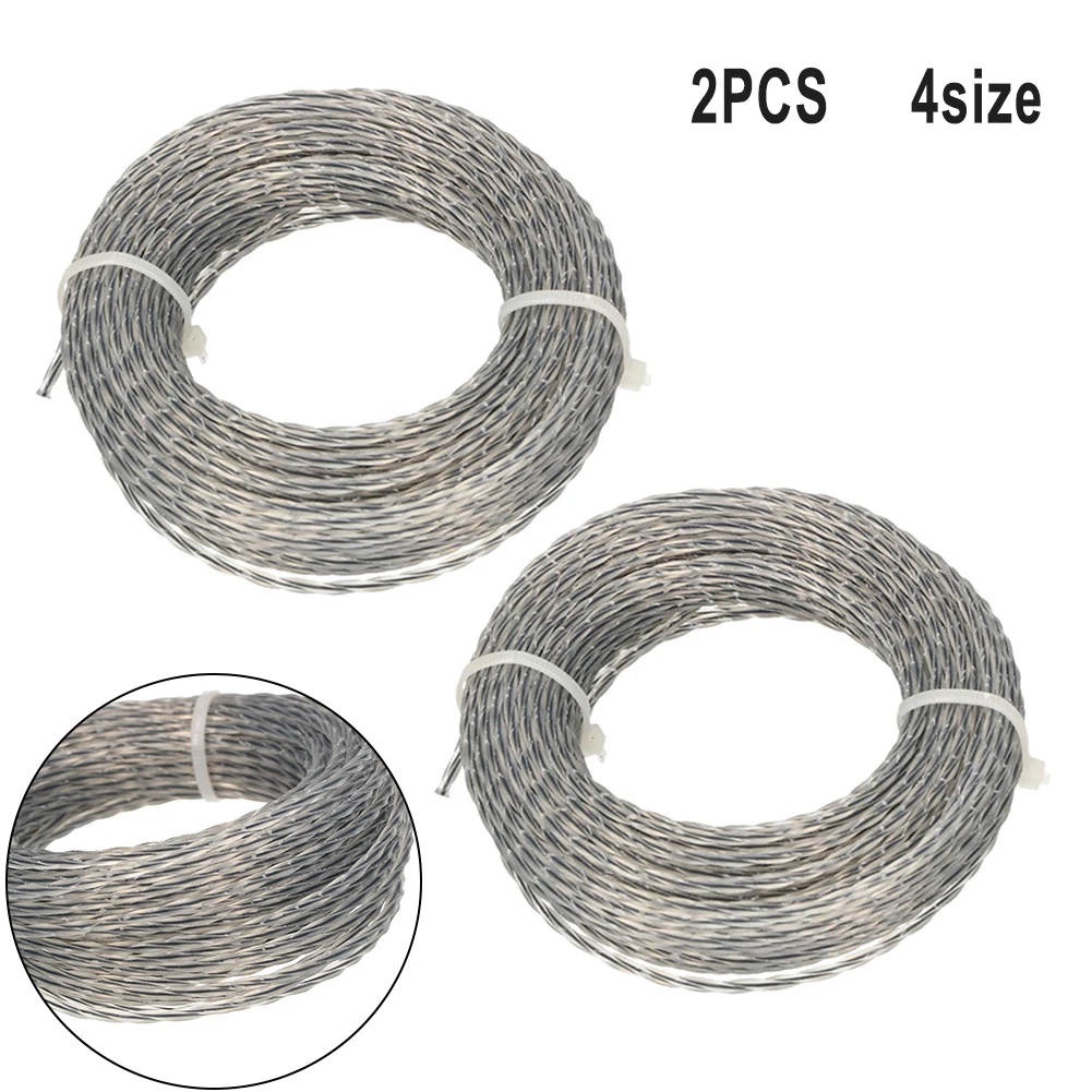 

2Sets Core-reinforced Grass Trimmer Line 2.0 - 3.0mm X 15m/30m Line Spool For Mowing Wild Plants Agriculture Garden Tool