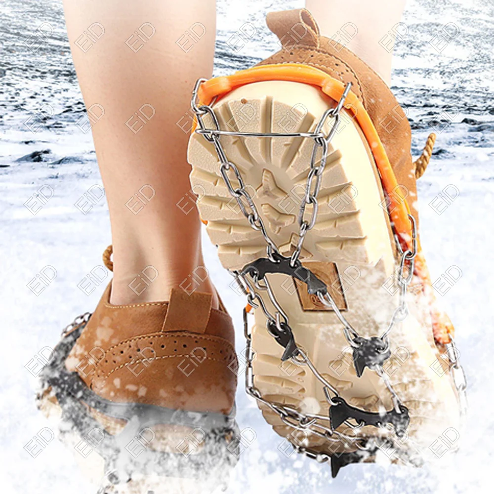 High quality 8-Steel Studs Crampons Snow Grips Cleats for Ice and Snow Anti-Slip Rubber Traction Cleats Hiking Walking Climbing