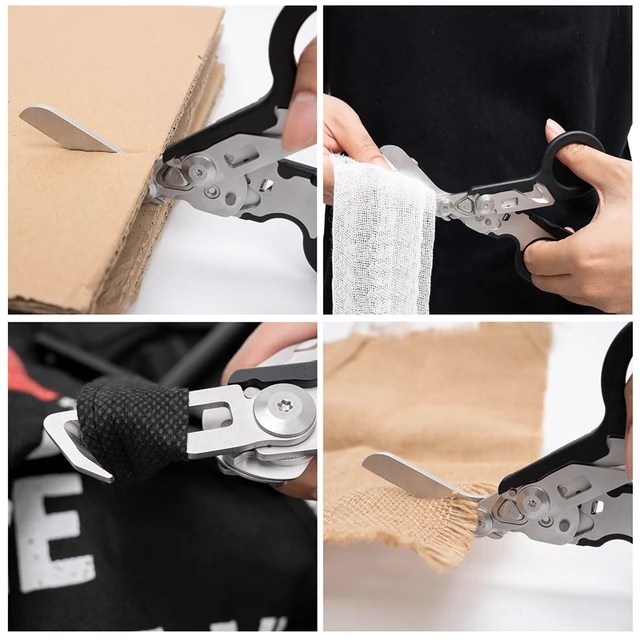 6 In1 Foldable Medical Emergency Response Scissor Shear First Aid Kit Scissors Outdoor Survival EDC Tool Or sheath Accessory ﻿ 6