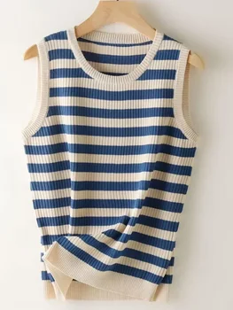 شريط تانك قميص ناعم للنساء ملابس الصيف ضيق ومثير تانك القمم محبوك أسفل قميص وبلوزة بلا أكمام للملابس الخارجية 2025 3