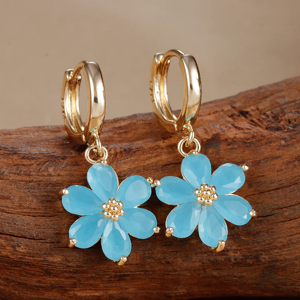 Orecchini A Clip Fiore Con Zirconia Cubica, Non Forati, Per Cartilagine E Lobo, Ipoallergenici, Confezione Regalo In Velluto, Regalo Per Donne E Ragazze - 3