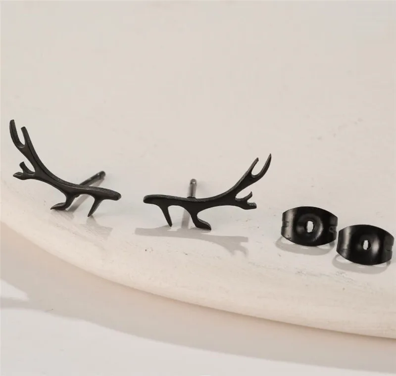 Deer Antler Dangle Earrings For Women – Rose Gold Trendy Dangle Earrings, Christmas & Holiday Jewelry Gift