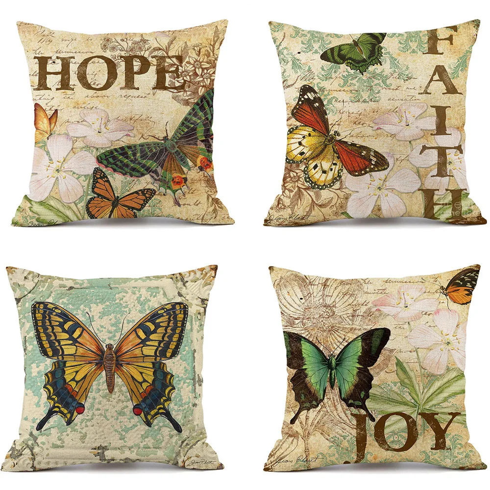 

Pure American Country Flower and Bird Print Throw Pillow Cover, Backrest Pillow Cover
