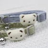 Pet Adjustable Corduroy Cartoon Cat collar Breakaway Cute Neck Collar with Bell for Small Dogs Puppy Kitten Ornaments Things 2