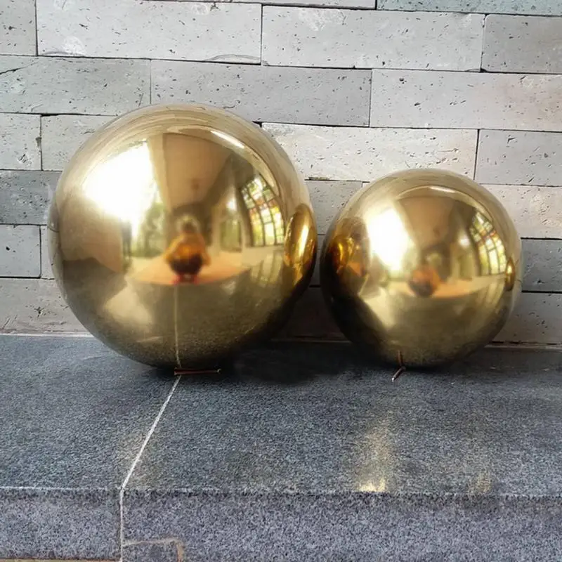 Decorative Metal Balls 201 Stainless Steel Titanium Gold Hollow Sphere Christmas Balls