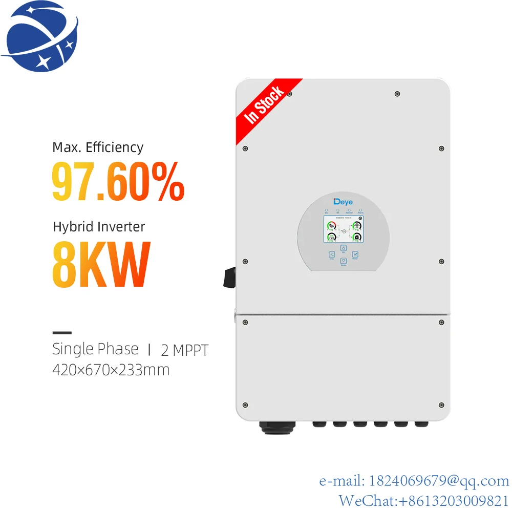 

Deye SUN-8K-SG01LP1-US/EU 8kw single phase 2 mppt hybrid solar inverter in stock