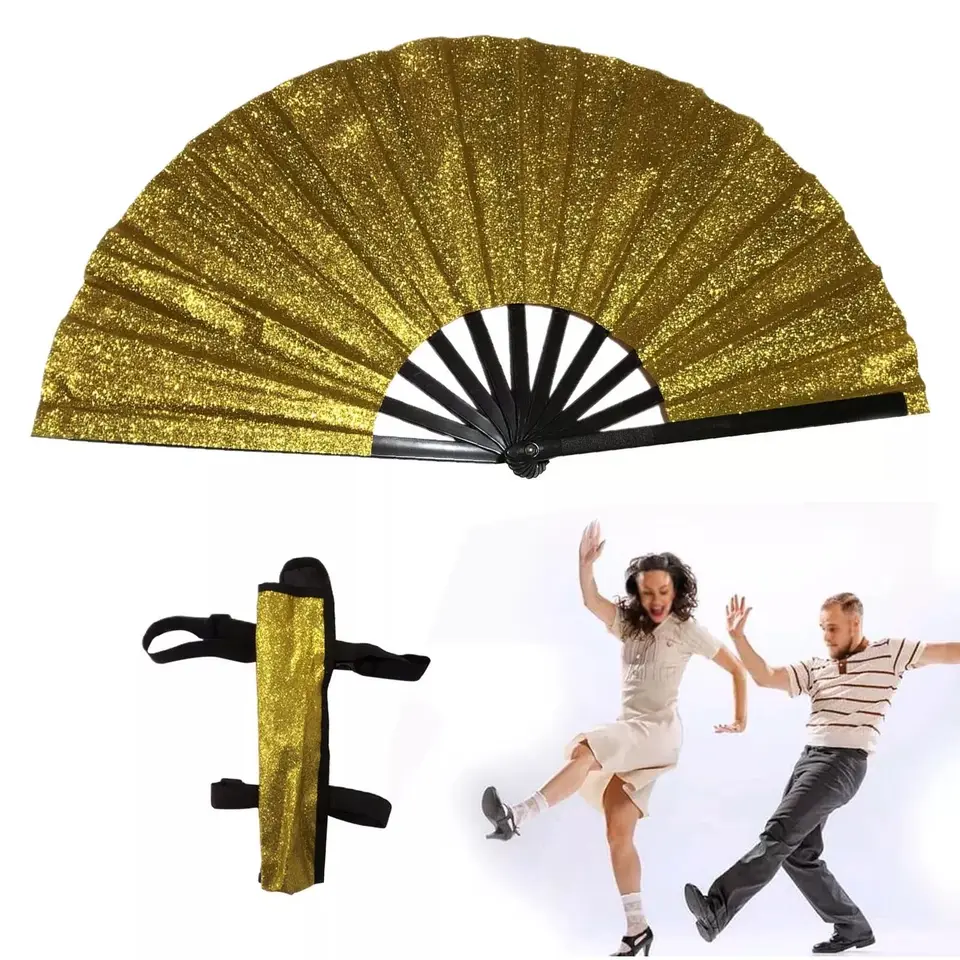 Amajiji Grande ventaglio pieghevole da rave per ballare in linea, per ballare gli stivali sul terreno, feste, decorazioni, festival (fungo