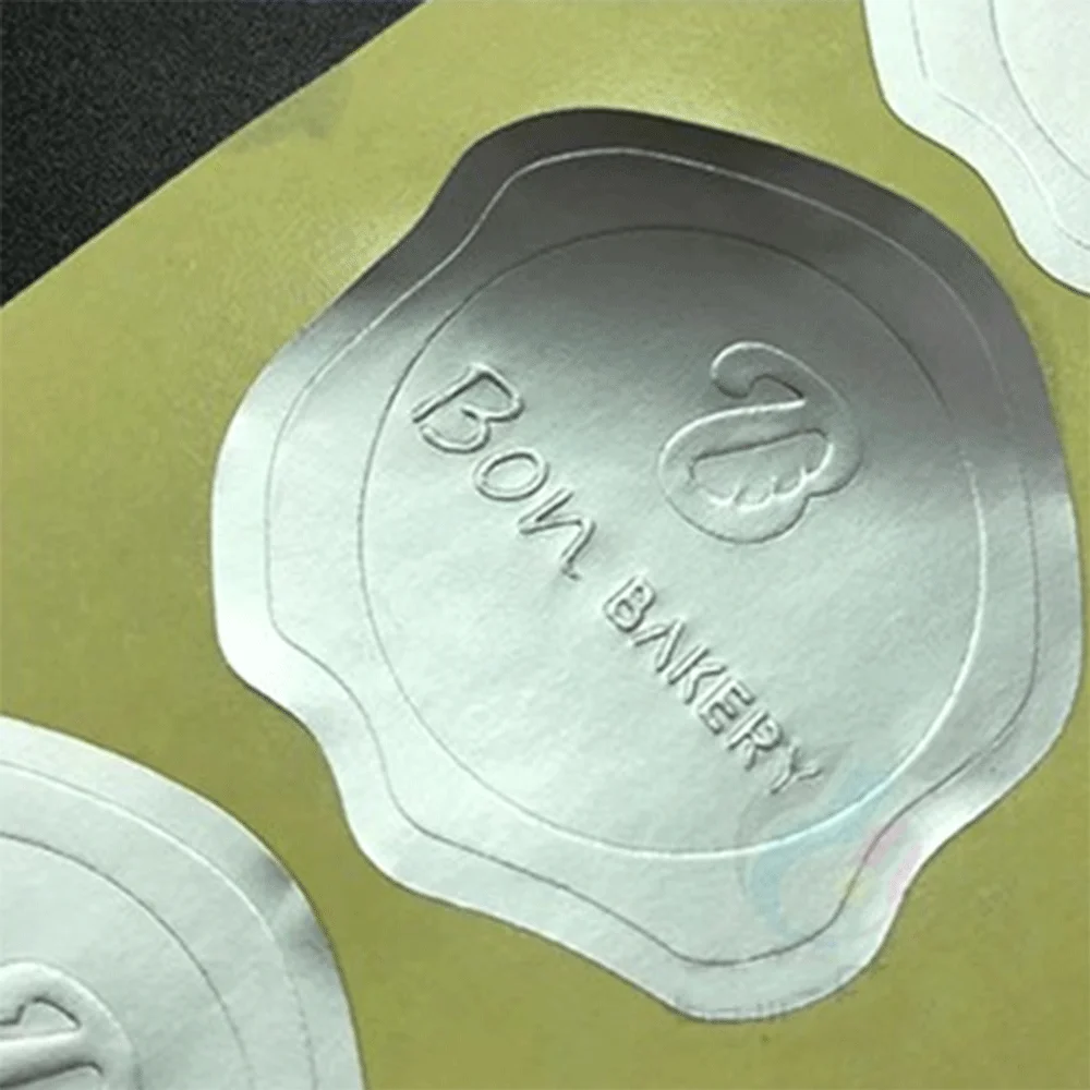 Пользовательские тисненые этикетки персонализированные 3D золотые серебряные упаковочные наклейки