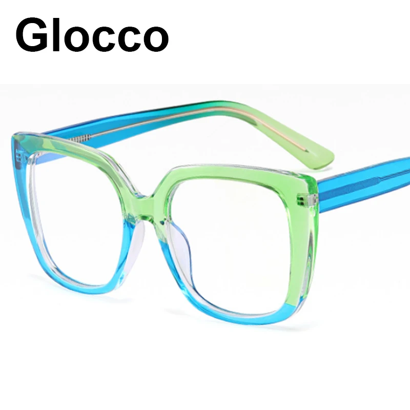 Finished Prescription Myopia Glasses Brand Designer Oversized Square Women's Eyeglasses Anti Blue Light Diopter Glasses Minus -2 4