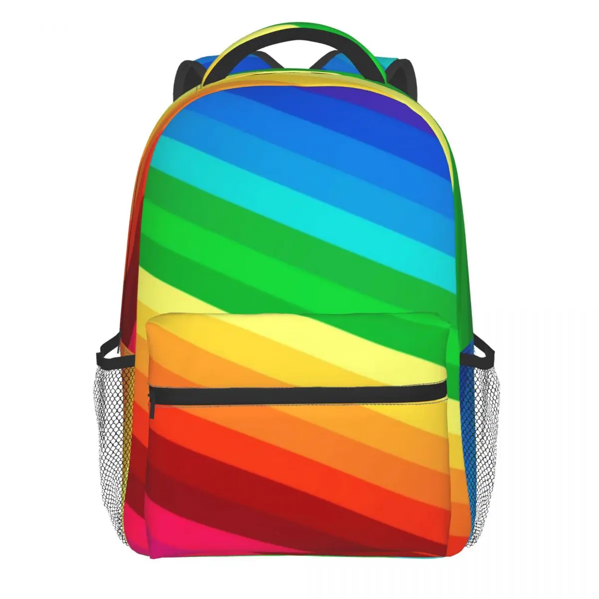 Sparkle Rainbow Backpack Glitter Stripes Female Polyester Camping Backpacks  Durable Cute High School Bags Rucksack