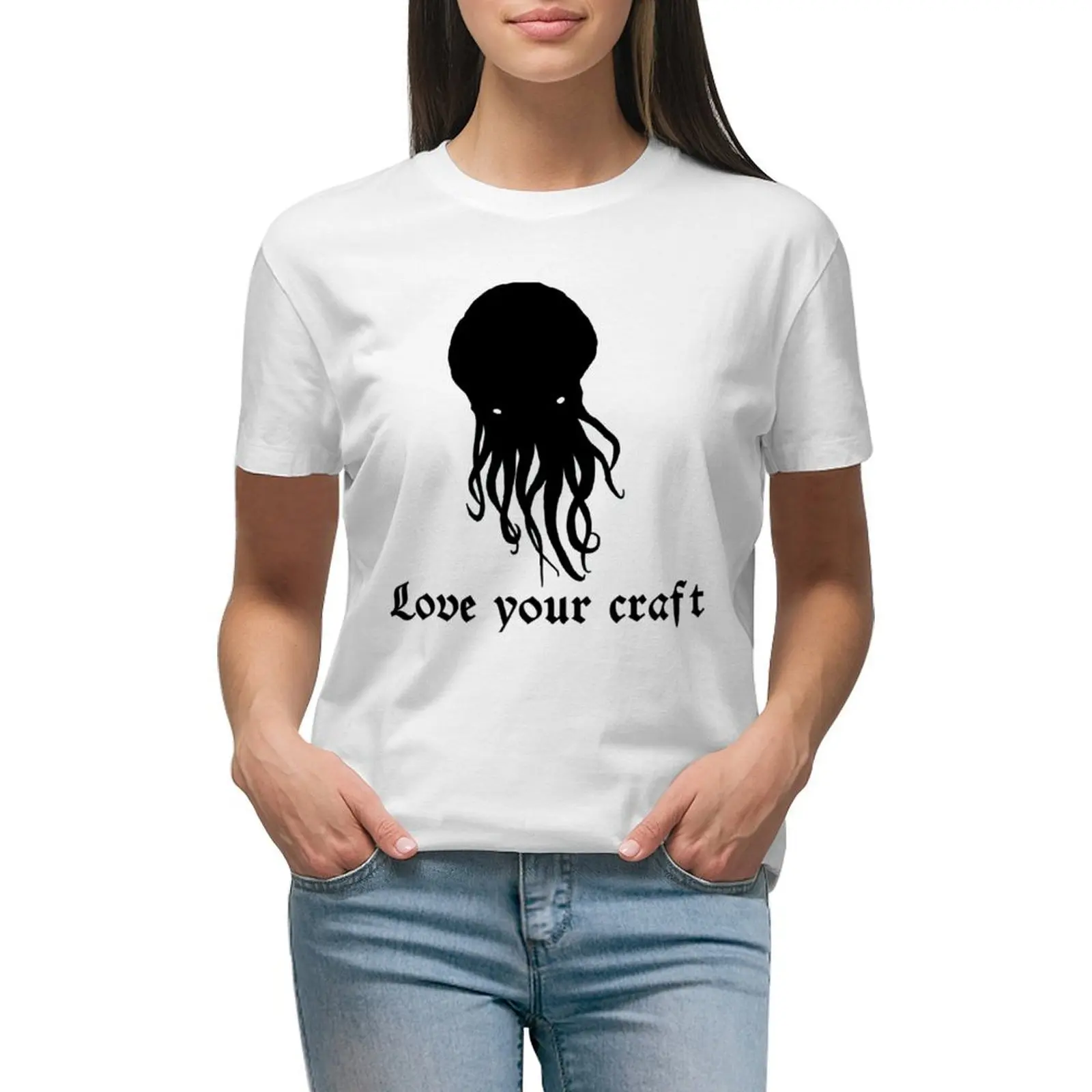 

Love your craft (lovecraft) T-shirt korean fashion lady clothes tops western t-shirt dress for Women