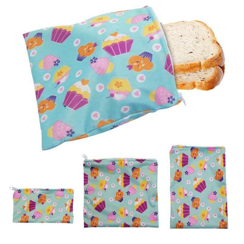 Reusable Multi-Functional Sandwich Lunch Bag 3Pcs Snack Bag Bread Waterproof Multi-Style Multi-Color Portable Food