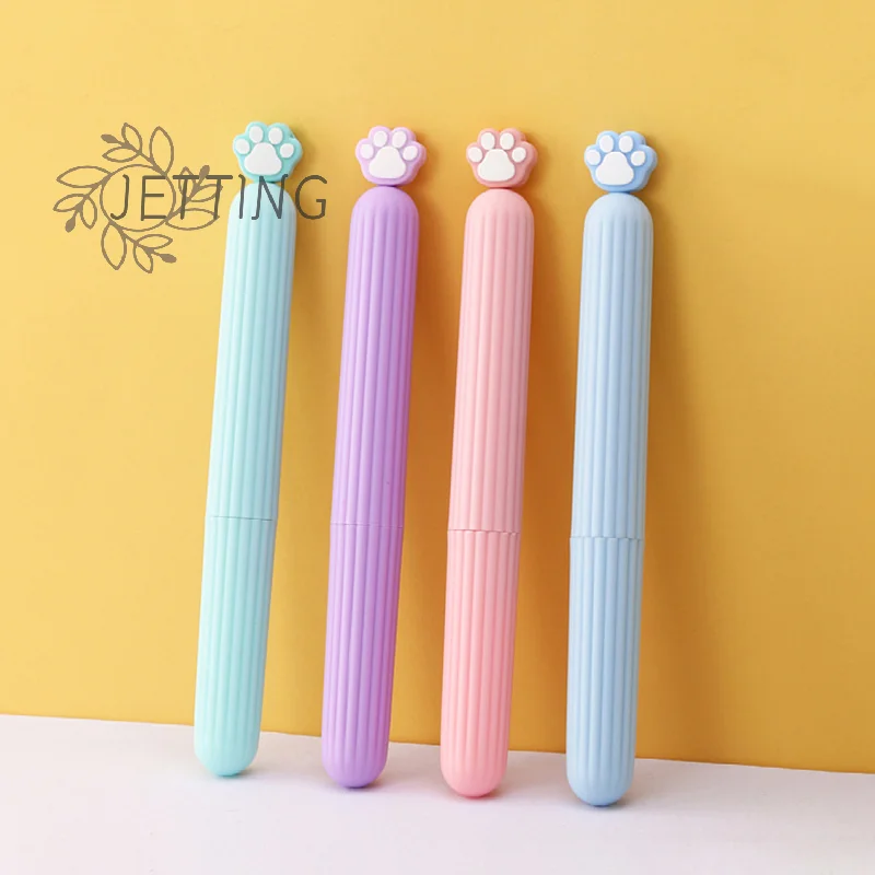 

Женская щетка для волос, портативная кошачья коготь, случайный цвет, мультяшная ручка, расческа, подходит для путешествий, Расческа с крышкой, расческа для девочек