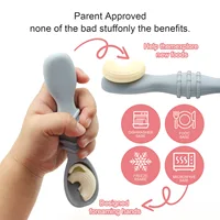 4pcs silicone baby food spoon, training spoon for babies over 6 months old, easy-to-grip tableware, Christmas gift 2
