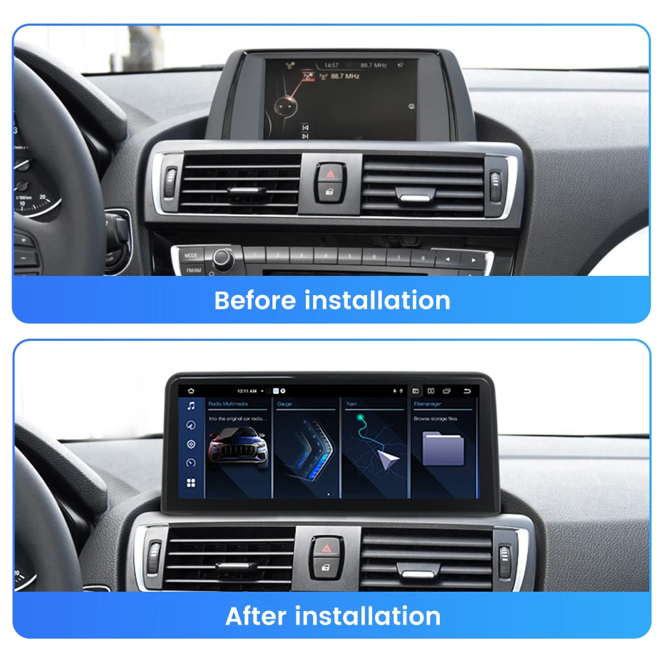 Navifly 자동차 라디오 GPS BT 멀티미디어 플레이어, 올인원 카플레이, 안드로이드 13, BMW F20 F21 2013-2017 NBT 스테레오, 2 Din, 6G + 128G