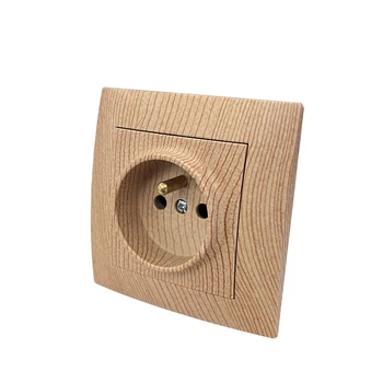 Wesa เต้าเสียบปลั๊กไฟไม้แบบฝรั่งเศสเต้าเสียบไฟฟ้ามาตรฐานปลั๊กฝังผนังพื้นแบบฝังแผงพลาสติก 1