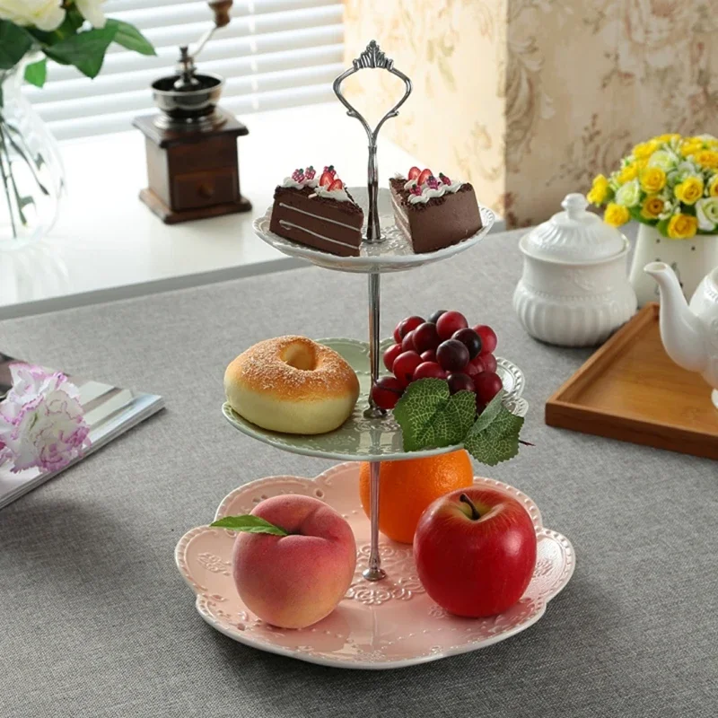 3 Layer Steel Cupcake Cake Display Stand Platter Rack Wedding Xmas
