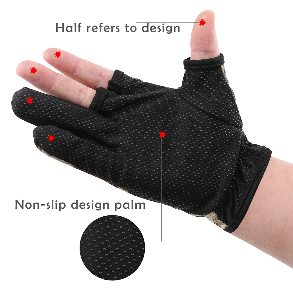 Lightweight Fishing Gloves Anti Slip Design Breathable Fabric Suitable All Wrists Warmer Weather 1 Pair