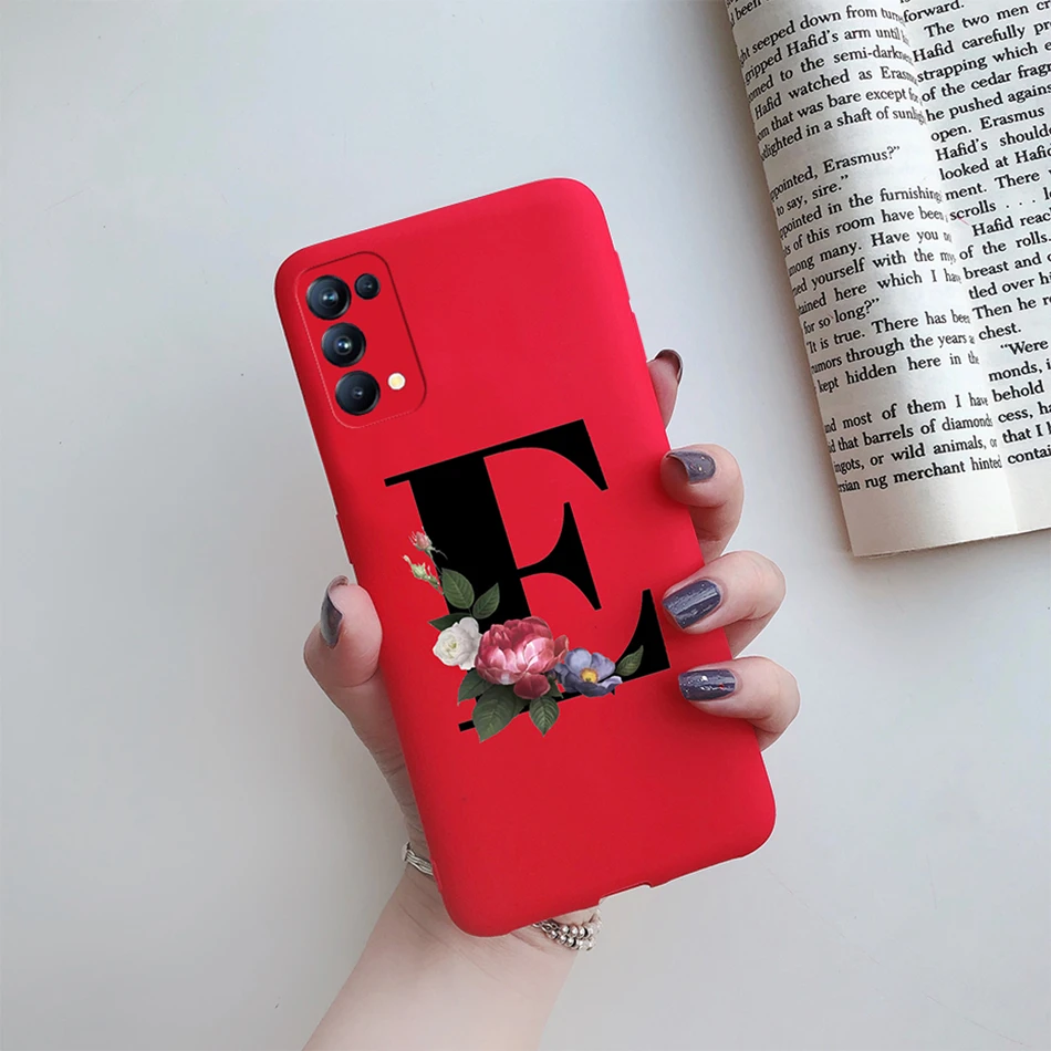 For OPPO Reno5 5G Case Custom Name Gold Letters Silicone Fundas Soft TPU Phone Cover For OPPO Reno 5 Reno5 Pro Find X3 Lite Case 