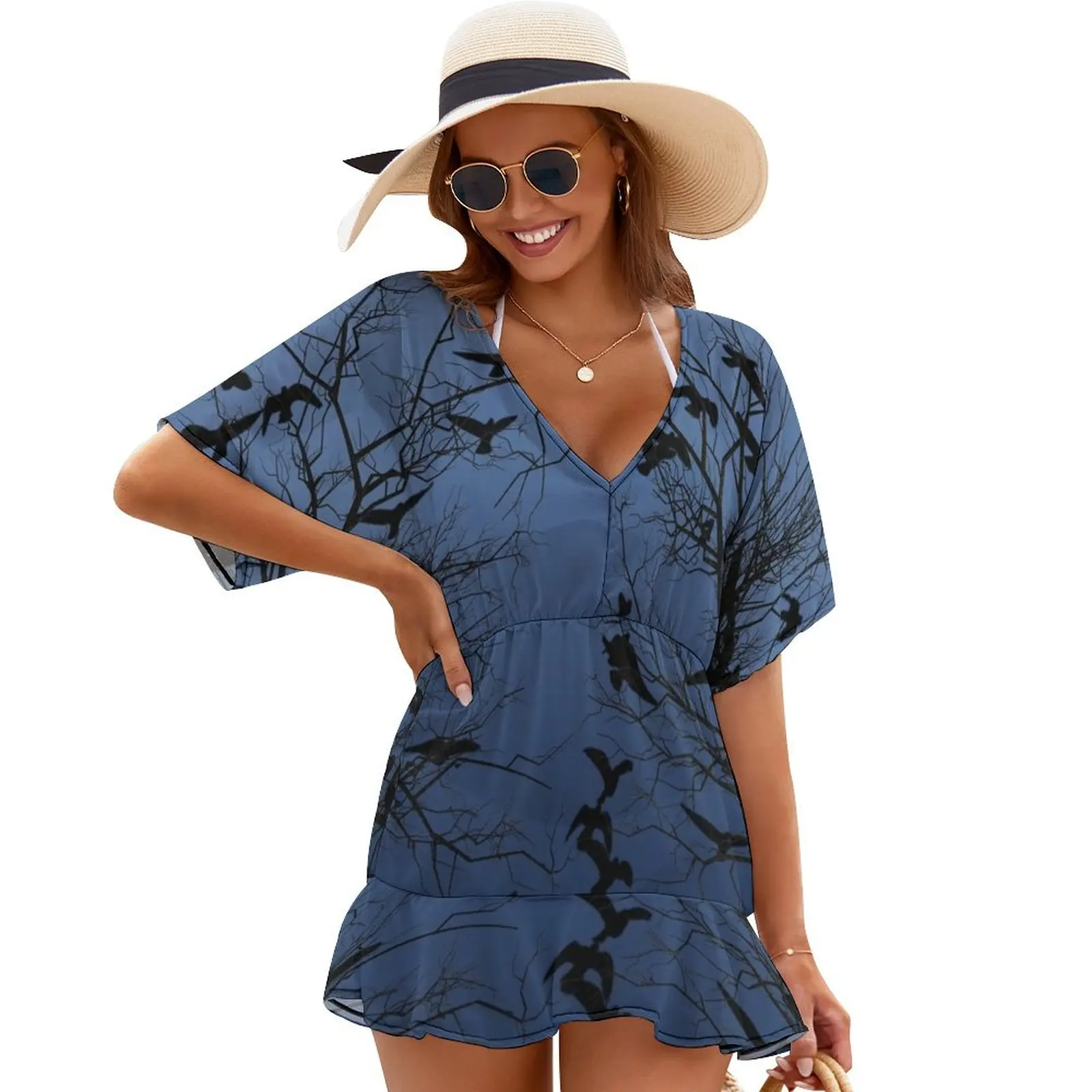 

Crow flock Cover Ups dress dresses chic and elegant woman dress cute dress Clothing female