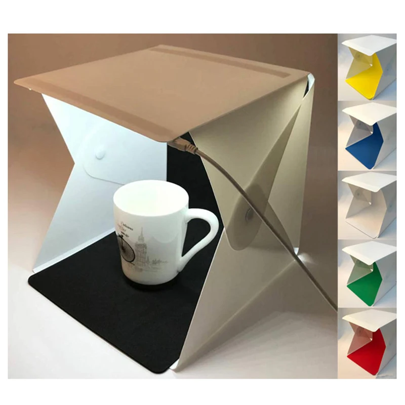Lightbox Light Box Mini Photo Studio Box 23*22*24cm Photography Light Studio Shooting Tent Kit Multiple Color Backdrops