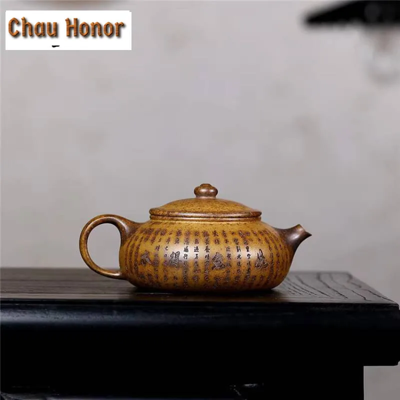 180ml Ancient Yixing Purple Clay Teapots Handmade Fish Play Pot Raw Ore Wood-fired Section Mud Kettle Zisha Tea Set Collection
