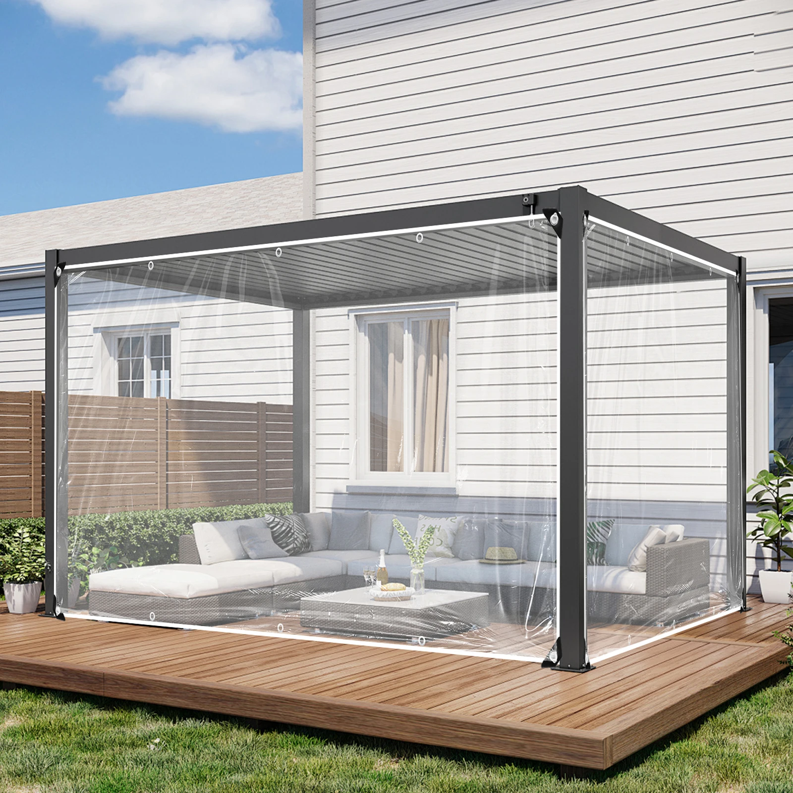 Waterproof Transparent Tarp Curtain Cover
