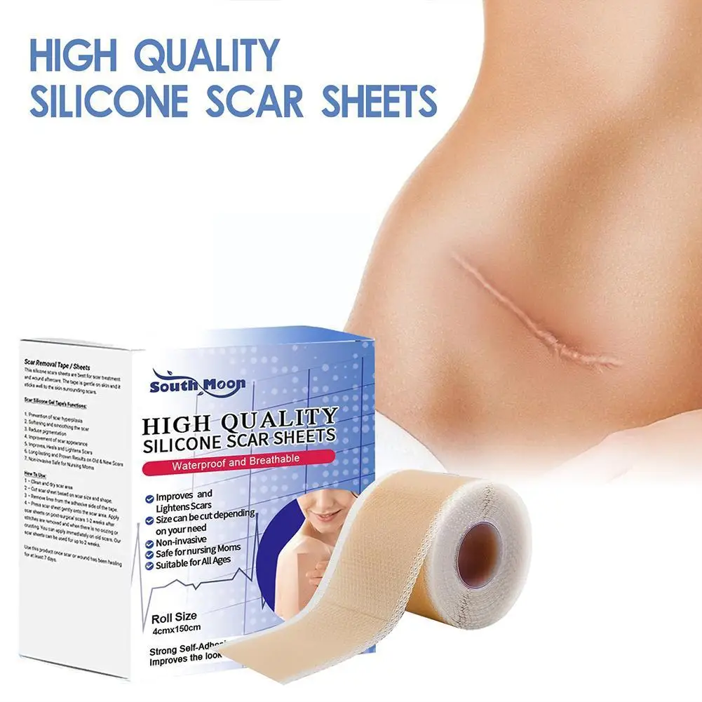 1pcs Silicone Scar Tape Roll Painless Effective For C-Section Keloid Surgery Burn Acne 4*150cm Scar Repair Tools X1I2