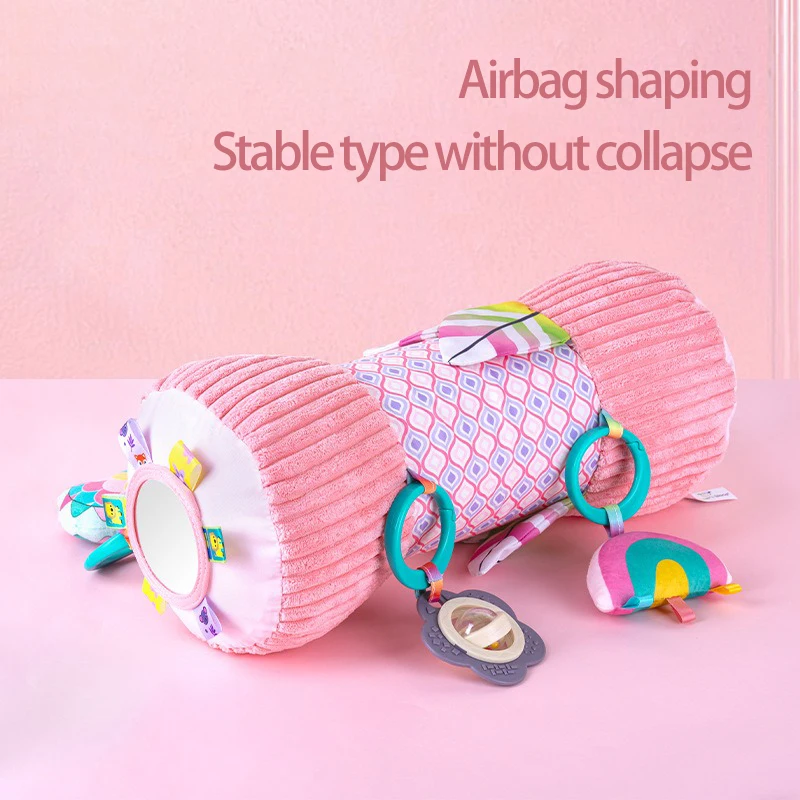 Baby Pillow Soft Inflatable Soothing Pillow Bedroom Nursing Pillow with Cartoon Rattle Toys