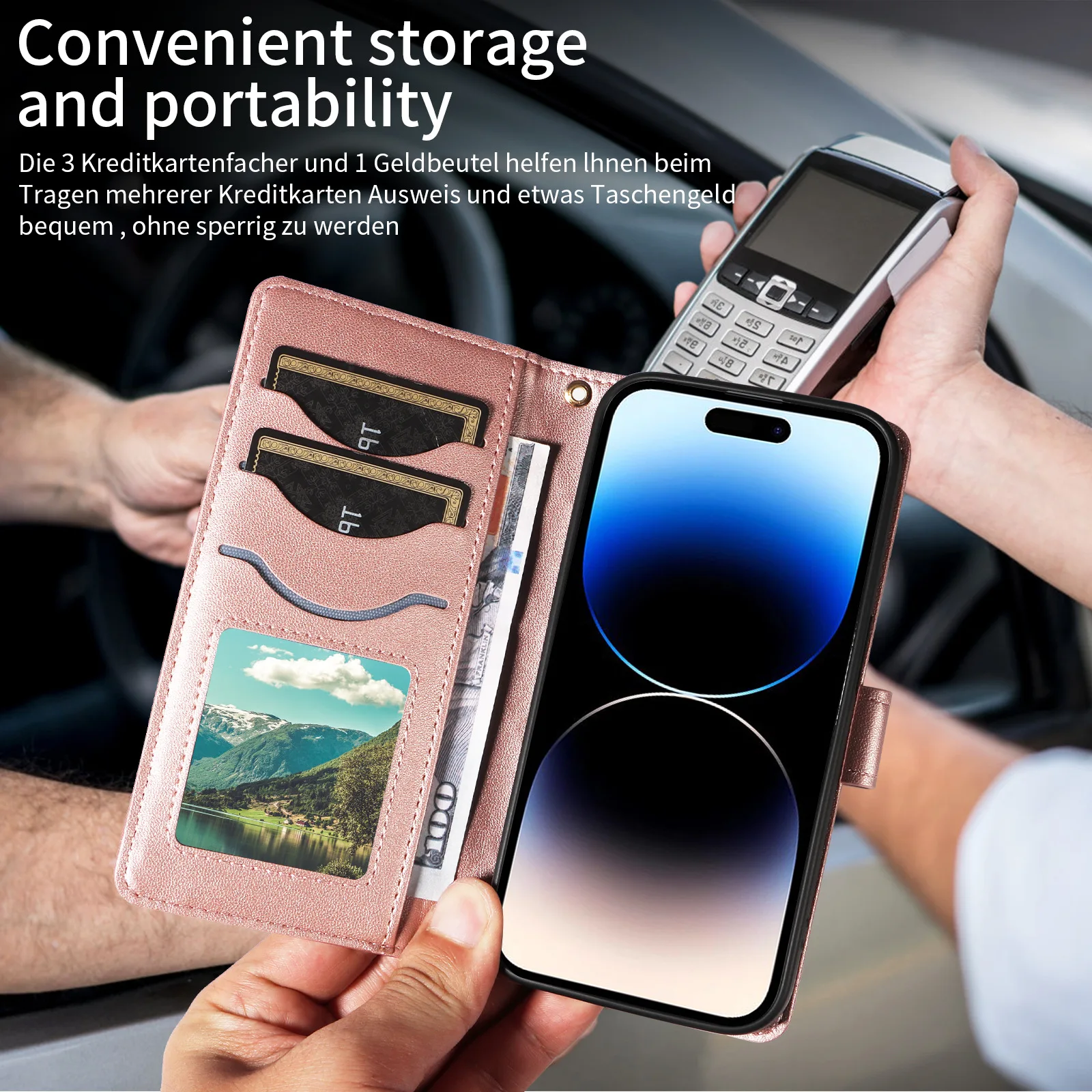 Crossbody Flip Case for Redmi 14C 14R 13C 13 12 11A 10C 10X 10 9C 9A 9 A5 A4 A3 Diamond Leather 3 Cards Wrist Strap Wallet Cover