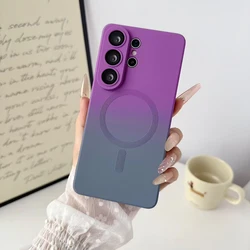 Dual Color Gradient Wireless Charging Protective Phone Case - Galaxy S20 FE (Purple - gray)