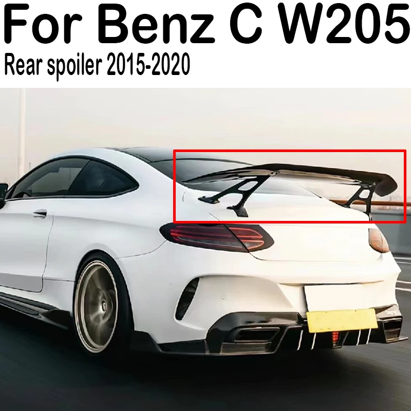 

For 2015 16 17 18 19 20 Mercedes Benz C-Class W205 C200 C63 C43 C63S 2 doors Rear Trunk Lid Boot Car Spoiler Wings Tuning
