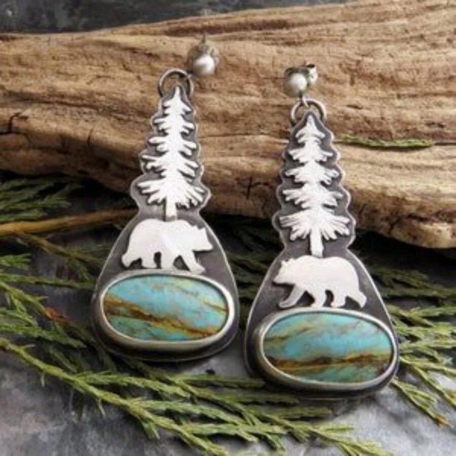 

Elegant zinc alloy with classic geometric cow pattern earrings suitable for banquet wear or holiday gifts