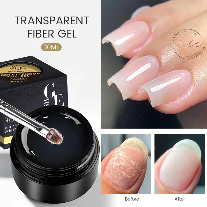 BORN PRETTY 30ml Fiber Glass Extension Nail Gel Repair for Broken Thicken Thin Nails Manicure Fiberglass Repaired Nails 2