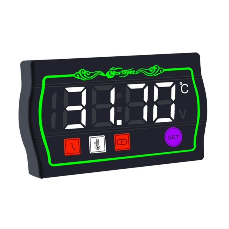Orologio Multifunzione 3-in-1 Per Moto Con Voltmetro E Termometro - Display LED IP67 - 4