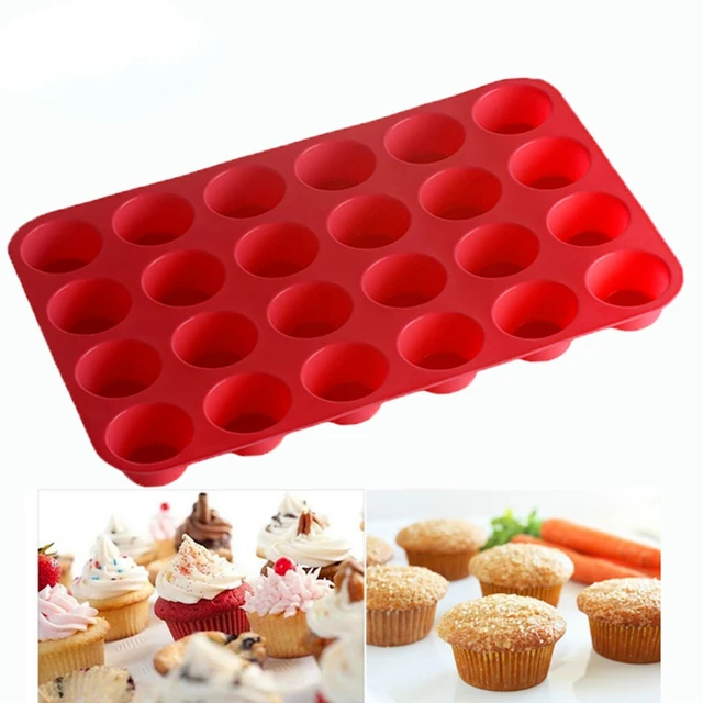 Mini Muffin 24 Lyukak Szilikon Kerek Penész Diy Cupcake Sütemények Fondant Sütőpanlás Nem Tapadós Puding Párolt Sütemény Sütőszerszám
