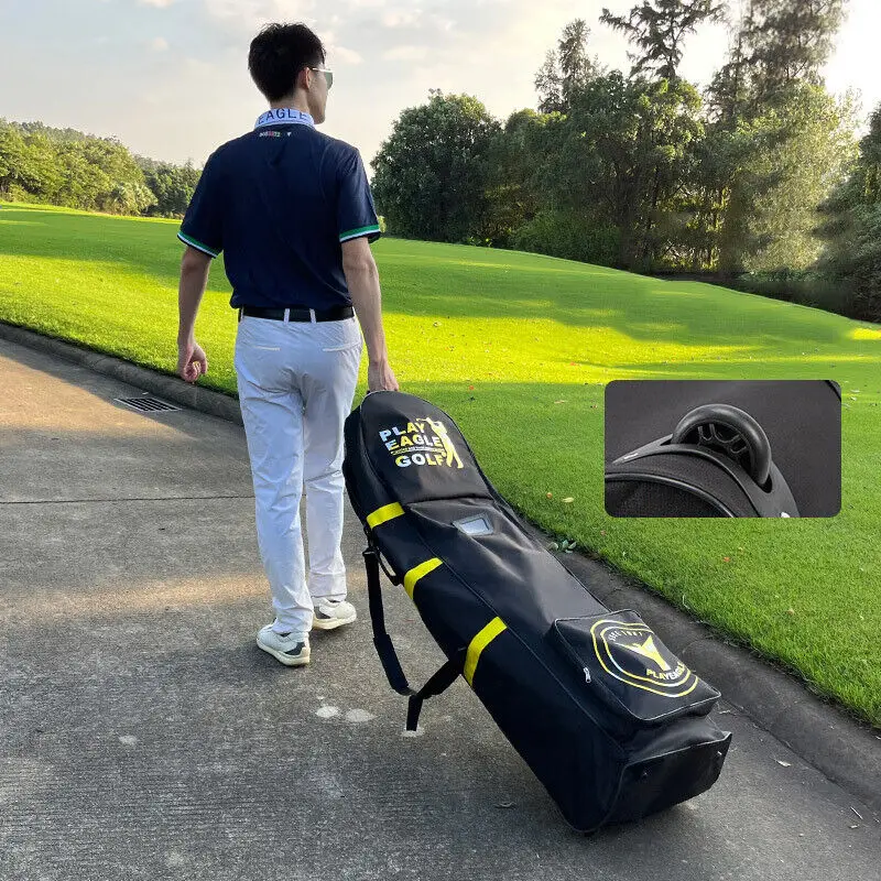 

Golf Air Travel Bag with Wheels Foldable Golf Club Storage Aviation Luggage Bag Dustproof Holiday Sports Pole Bags
