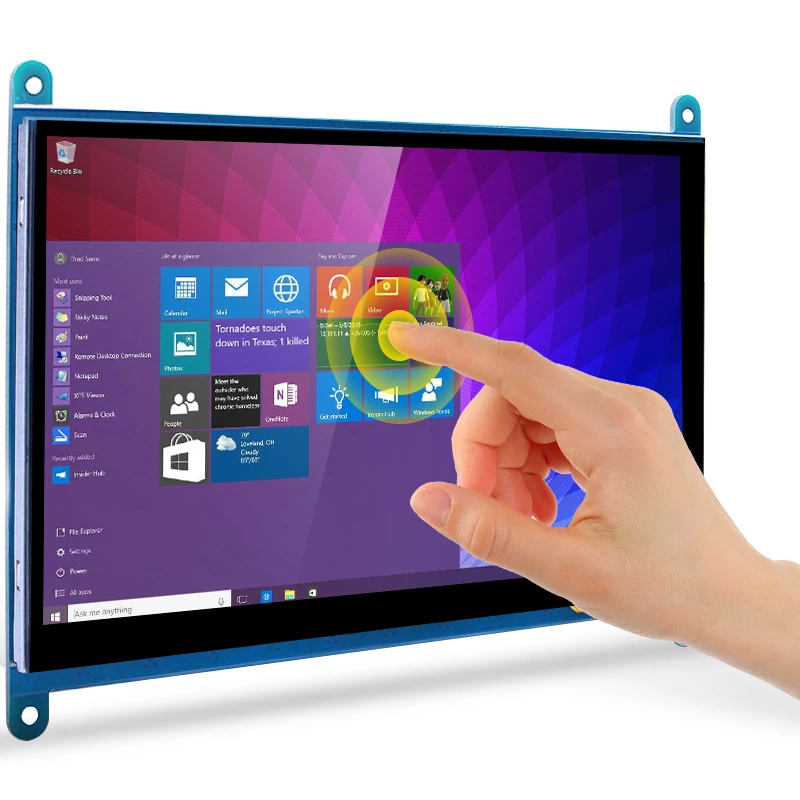 Polegada Touch Screen 1024x600 Hdmi-compatível com Display Lcd Suporte de Acrílico Opcional para Raspberry pi Laranja pi pc Tela Secundária 7 - Imagem 6