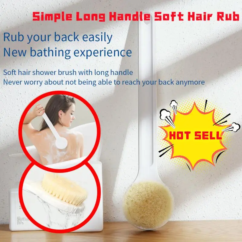 1PCJapaneseBathBrushesSimpleLongHandleShowerBrushSPAHairRub
