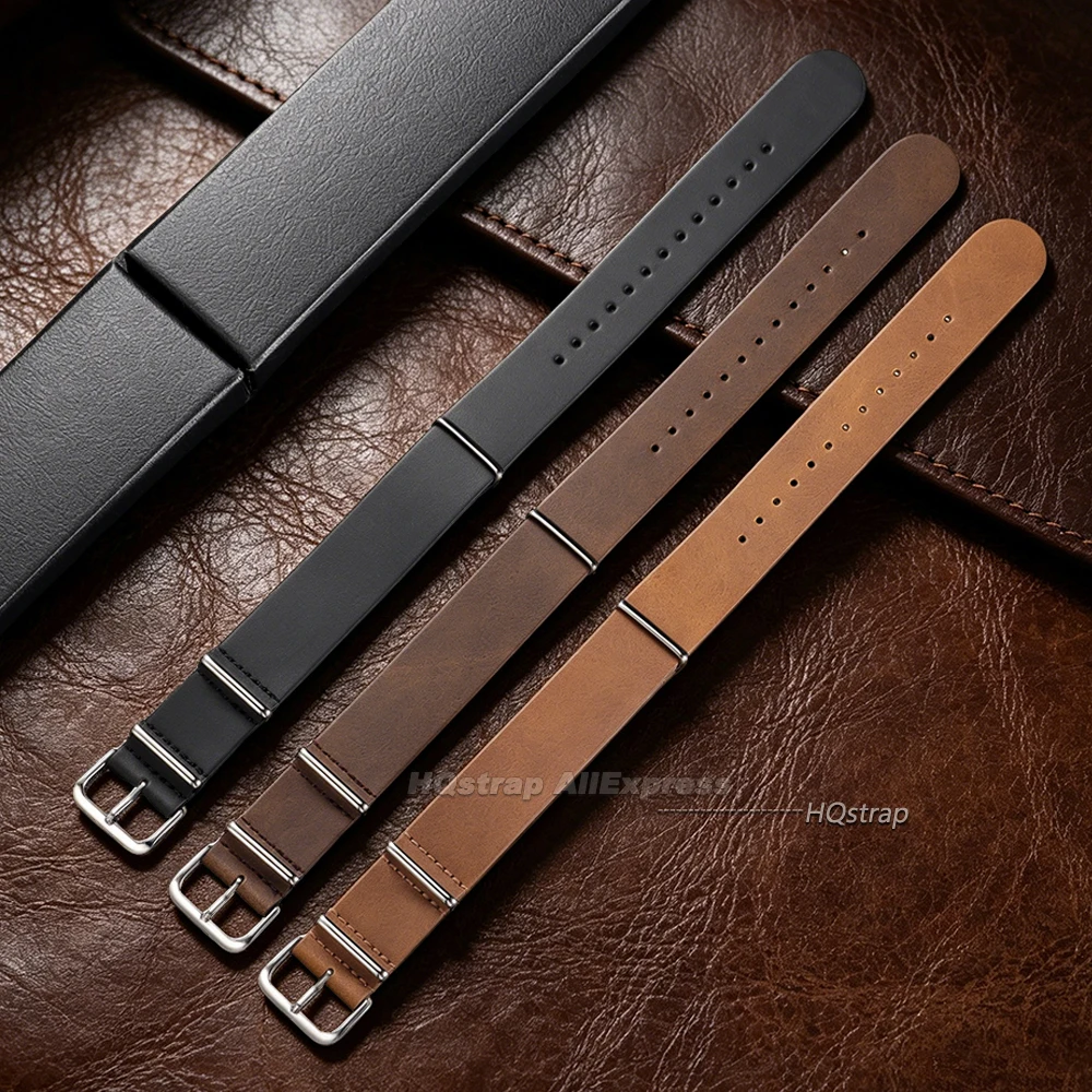 Vintage Leather Sport Watch Strap - Soft Replacement Wristband